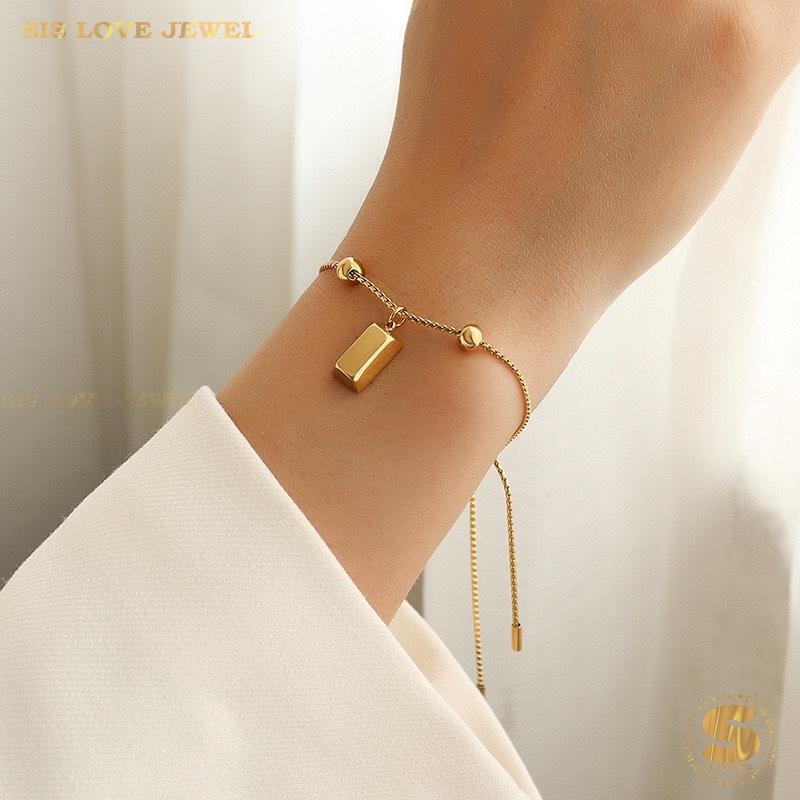 Gold Bar Adjustable Chain Bracelet B097
