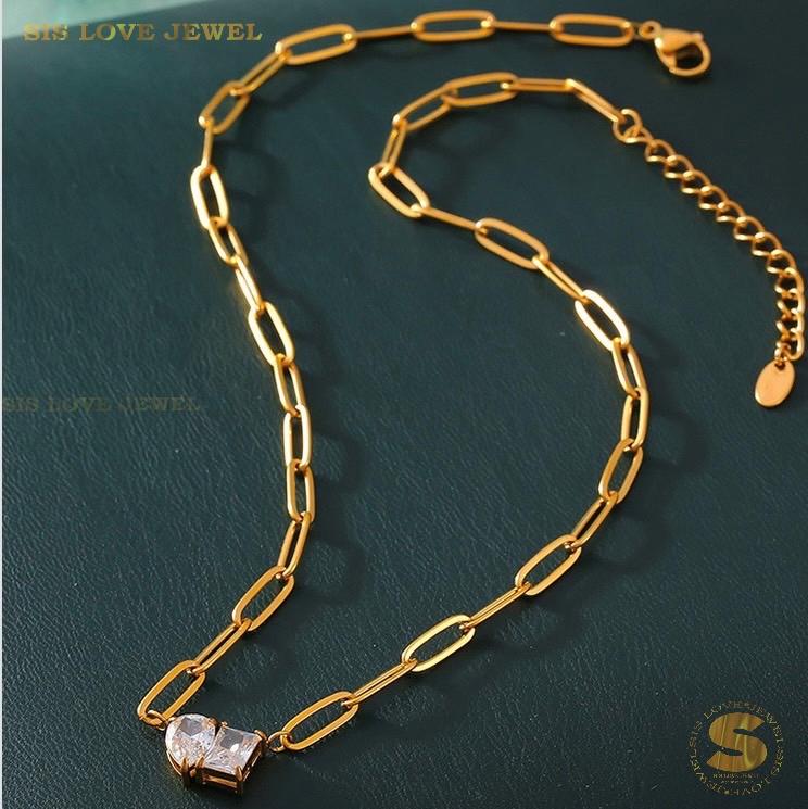Luminous Love Paperclip Chain Necklace N143