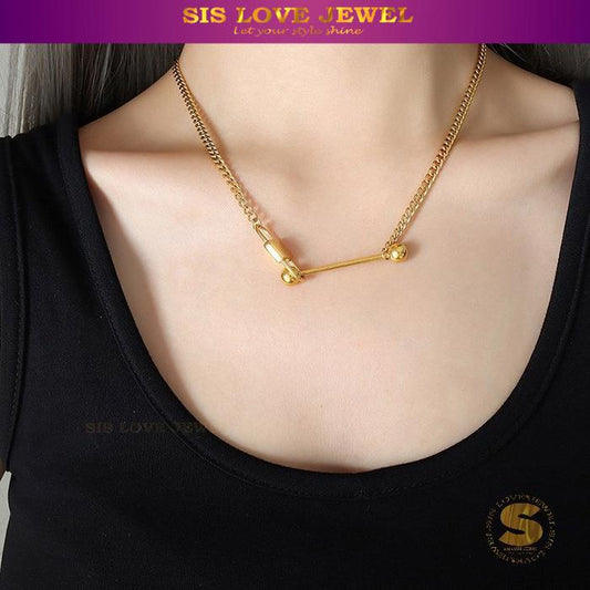 Stylish Lock Necklace N027