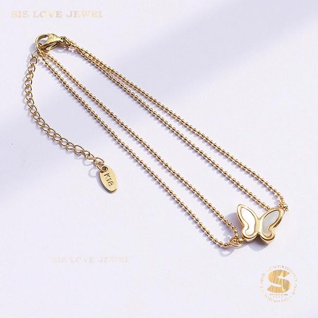 Butterfly Charm Gold Plated Anklet A015