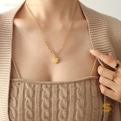 Gold Plated Love Pendant Necklace N061
