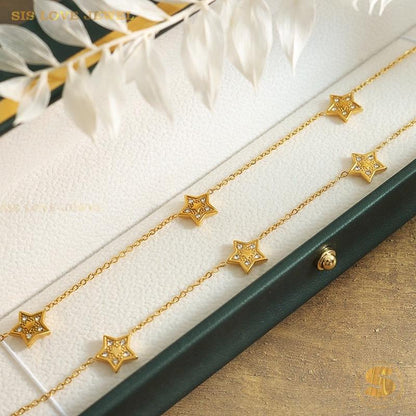 3 Star Zirconia Bracelet B136