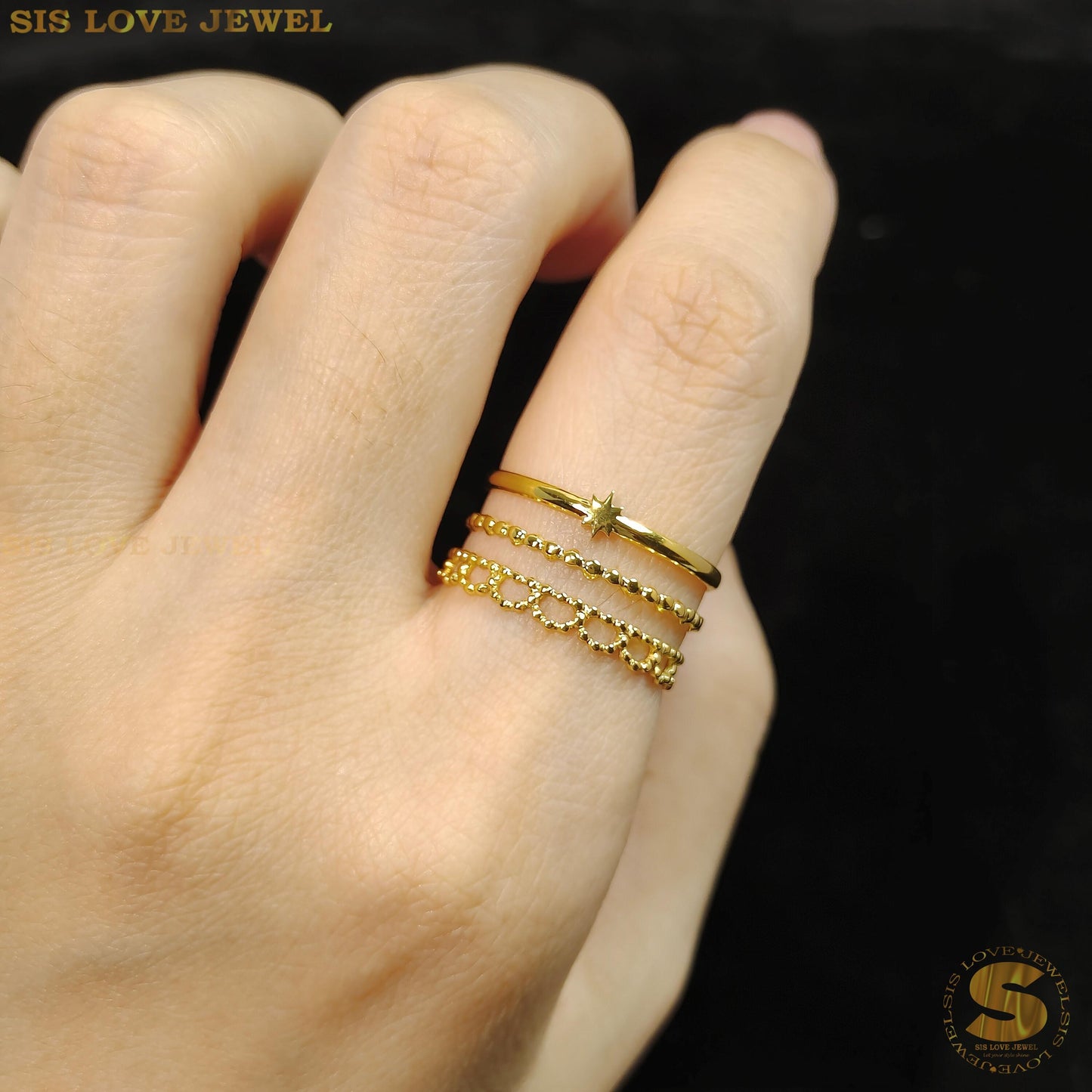 3 Layers Sphere Adjustable Ring R066