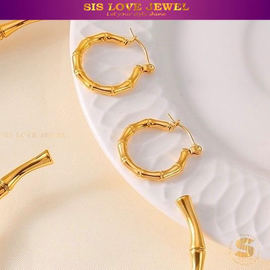 Chic Bamboo Hoop Earrings S035