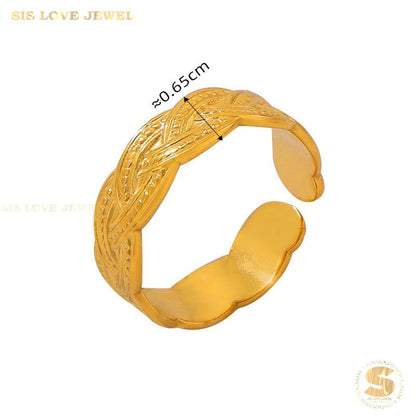 Simple Twisted Adjustable Ring R078