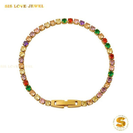 Colorful Tennis Bracelet B148 Colorful