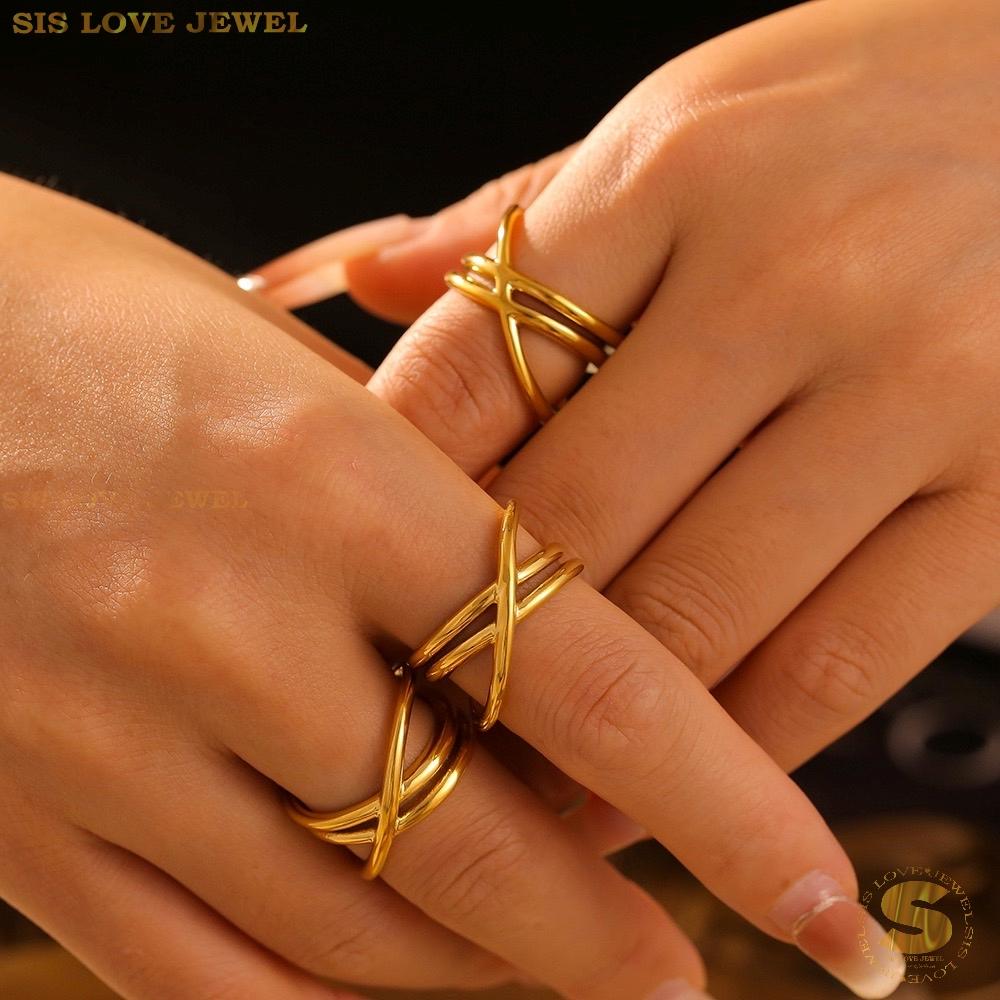 Cross Design Adjustable Ring R107