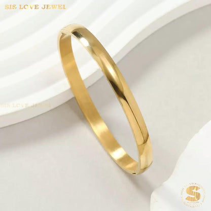 Classic Plain Gold Bangle H178