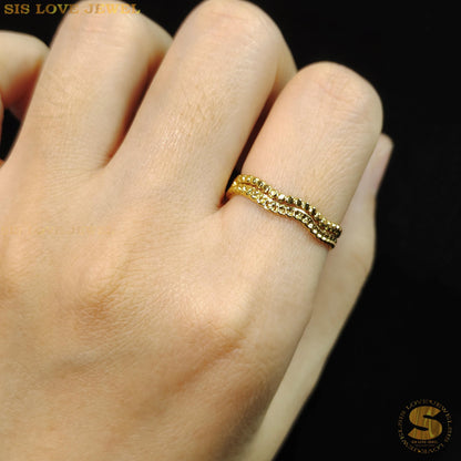 Simple Double Layer Adjustable Ring R079