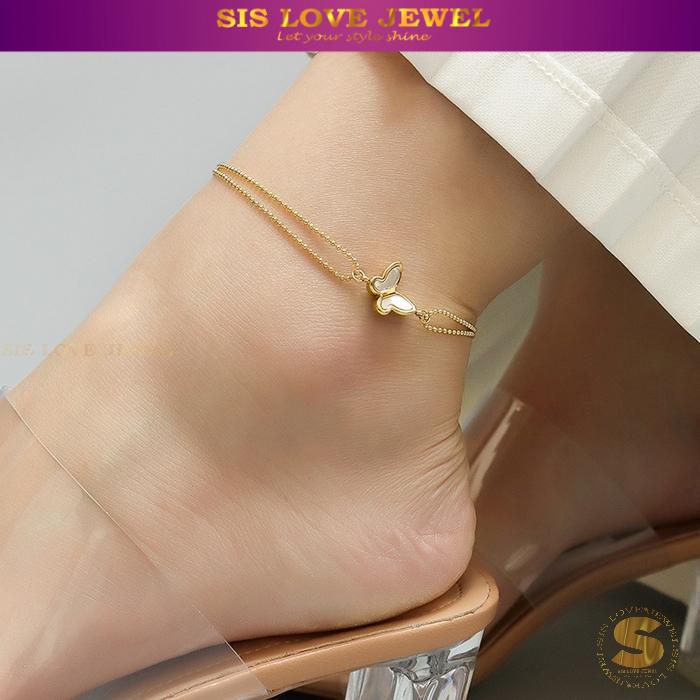 Butterfly Charm Gold Plated Anklet A015