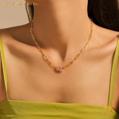 Luminous Love Paperclip Chain Necklace N143