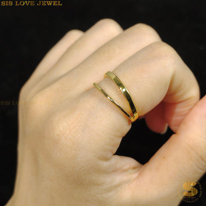 Double Layers Adjustable Ring R072