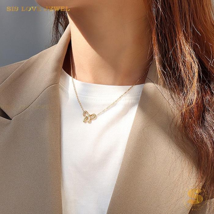 Monarch Charm Bowknot Necklace N026