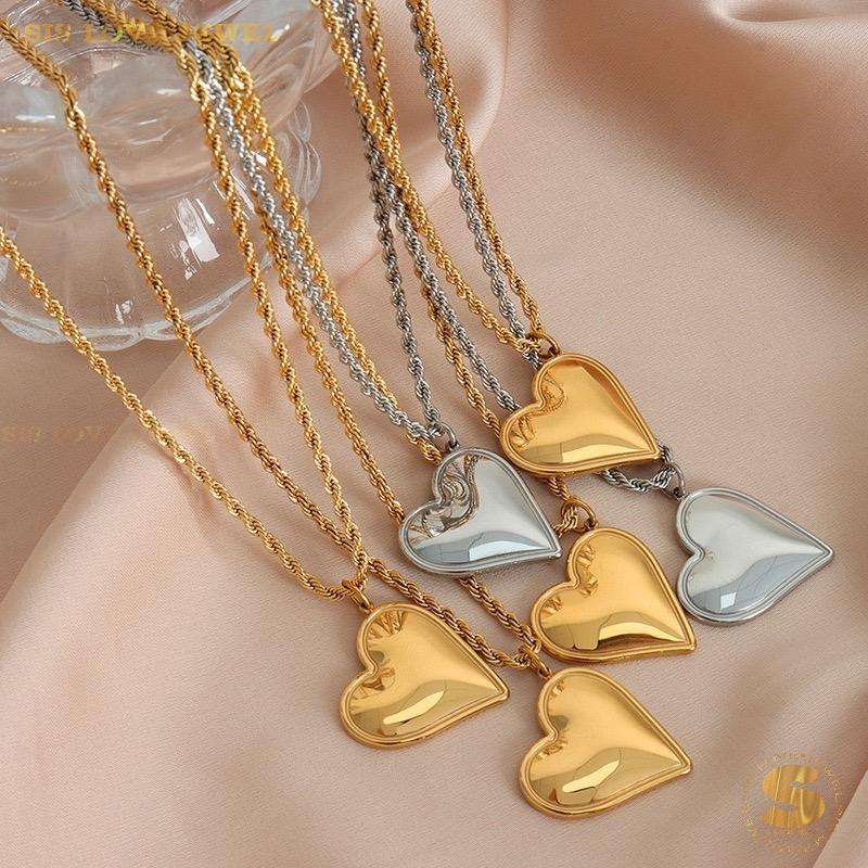 Trendy Twisted Chain Love Pendant Necklace N102