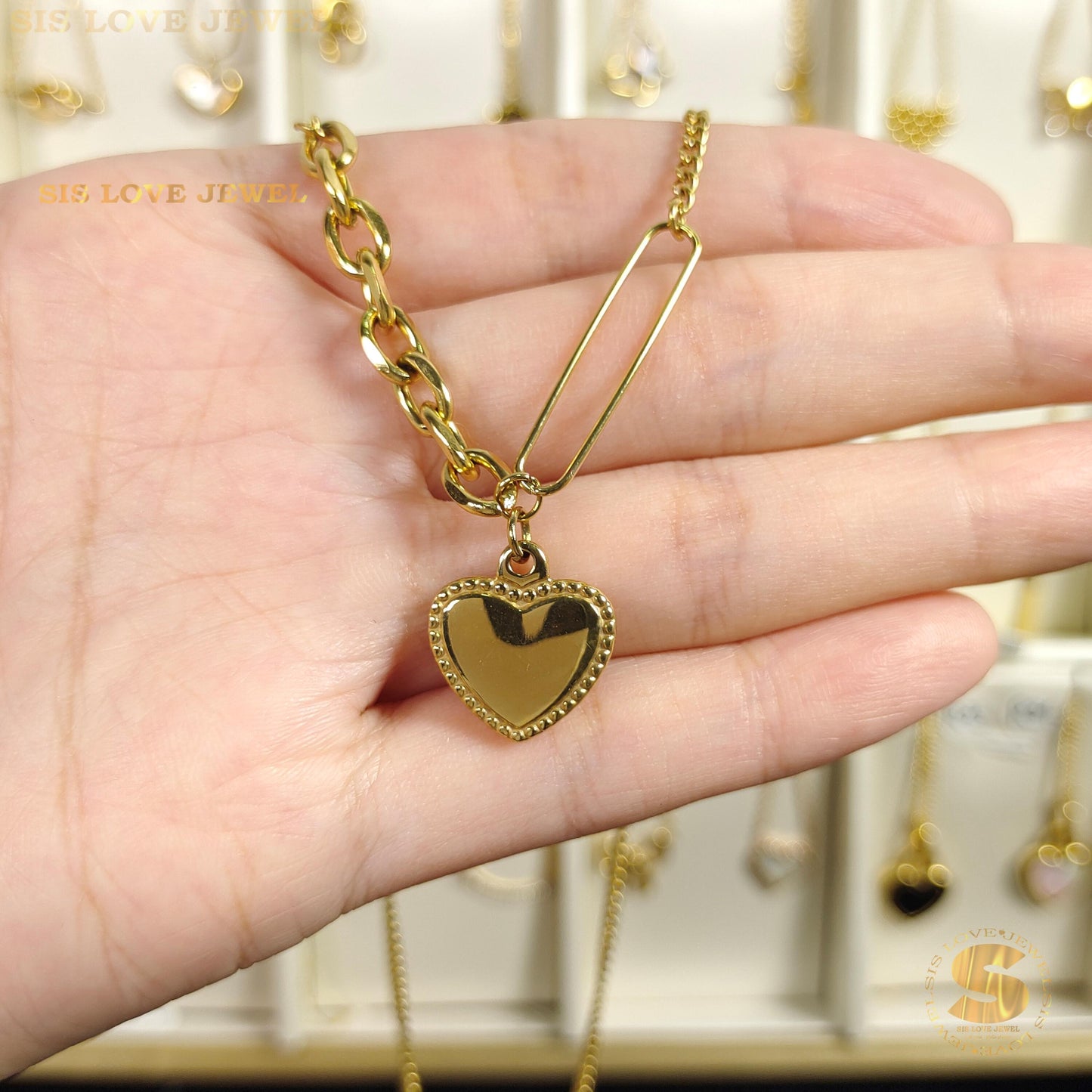 Gold Plated Love Pendant Necklace N061