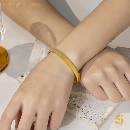 Classic Plain Gold Bangle H178