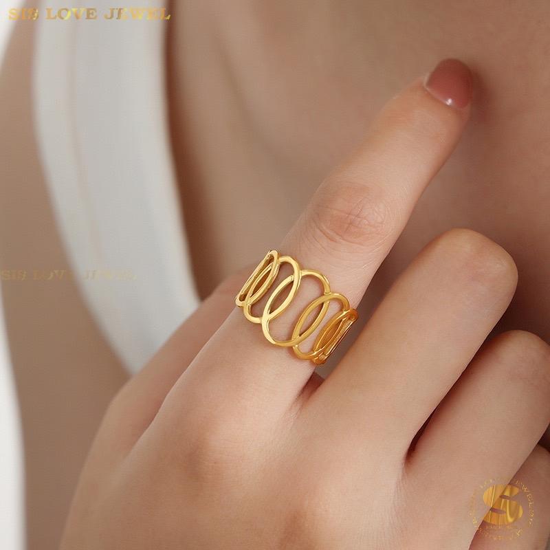 Simple Gold Plated Adjustable Ring R082