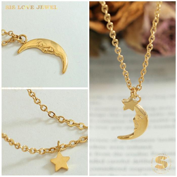 Moon & Star Necklace N024
