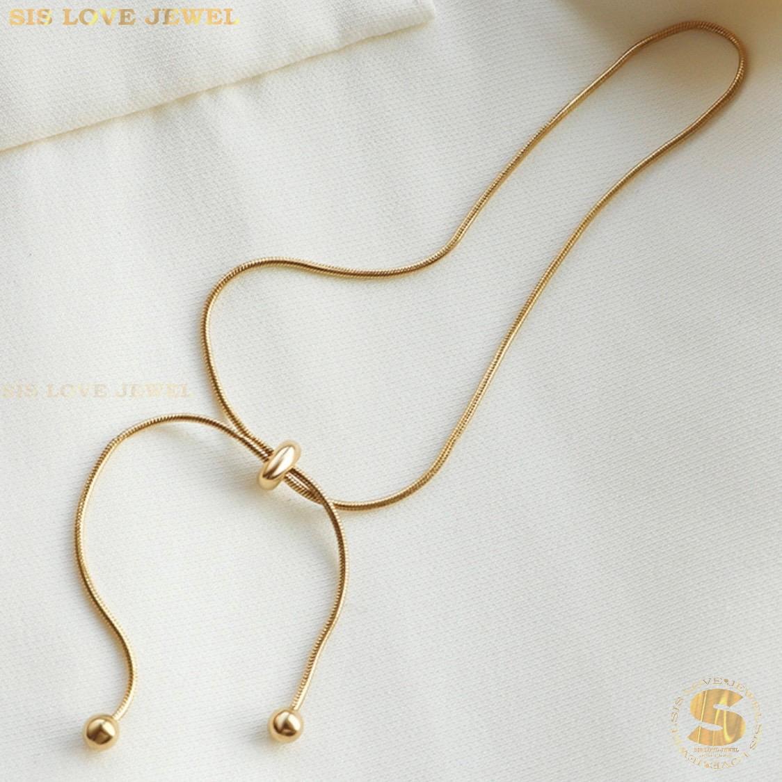 Adjustable Slider Gold Plated Anklet A036