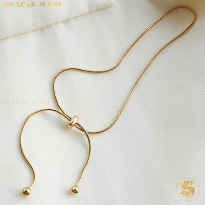 Adjustable Slider Gold Plated Anklet A036