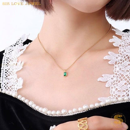 Green Zirconia Radiance Necklace N114