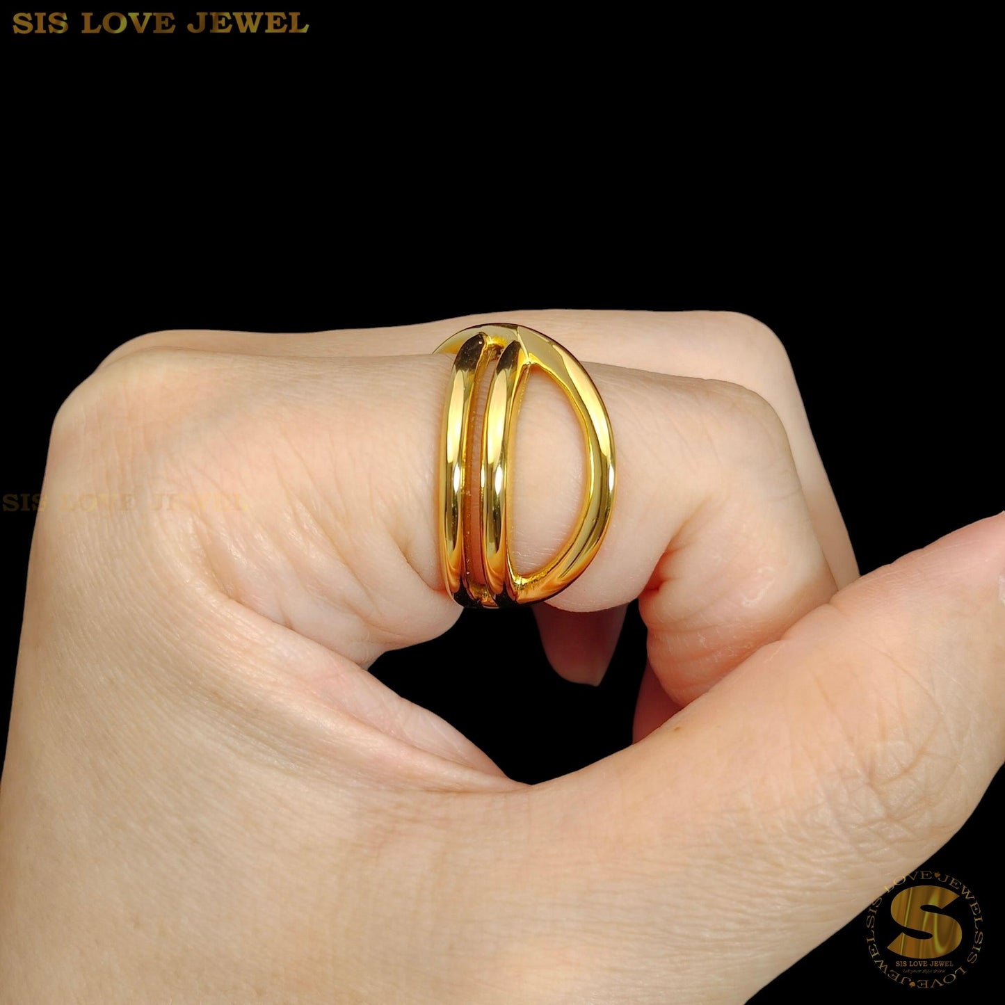 Cross Design Adjustable Ring R107