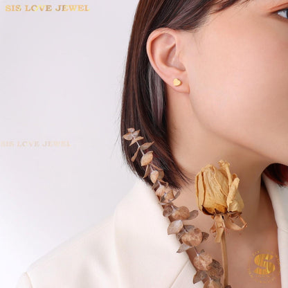 Dainty Love Heart Studs Earrings S037