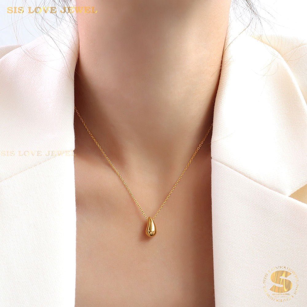Dainty Water Drop Pendant Necklace N113