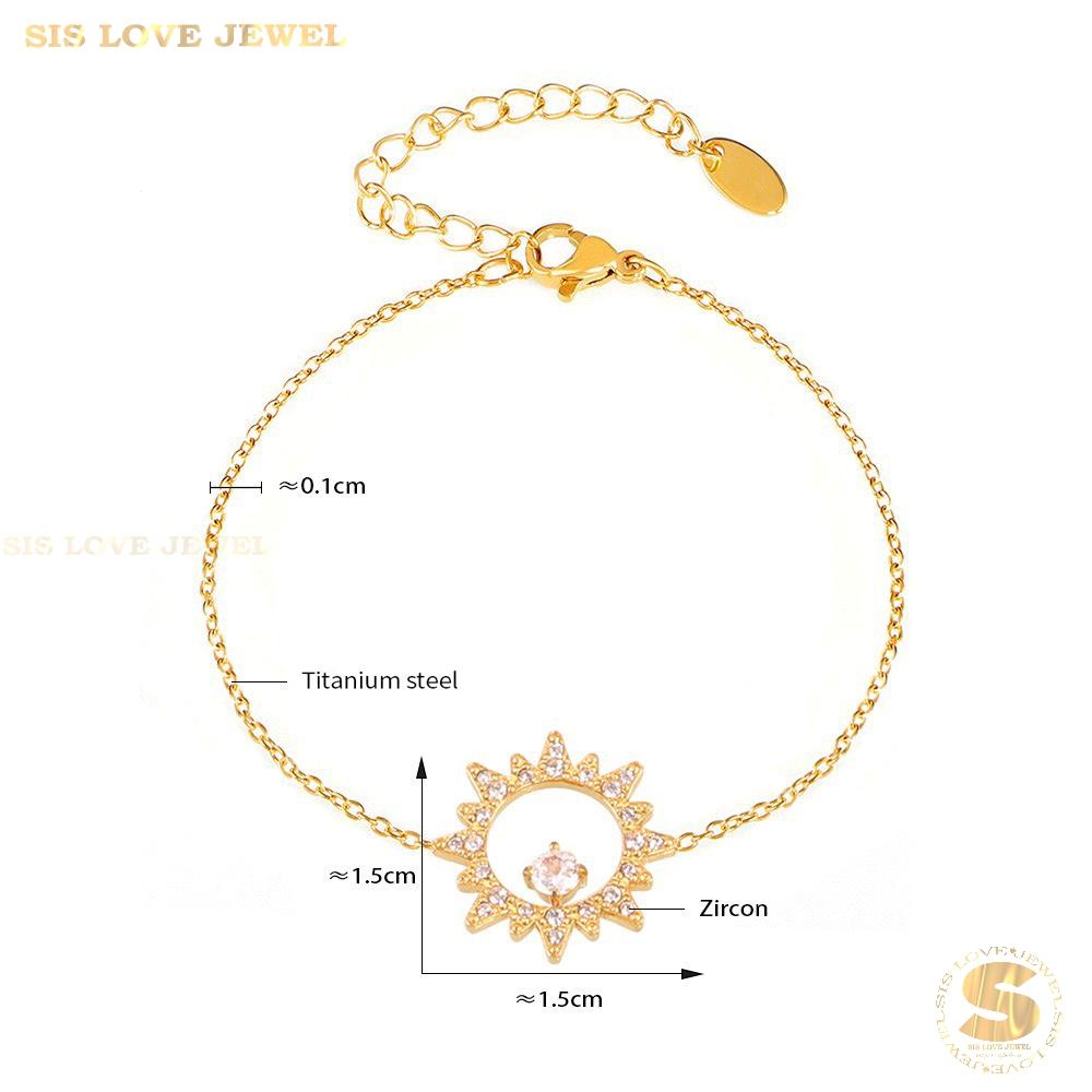 Sunny 18K Gold Sun Zircon Bracelet B243