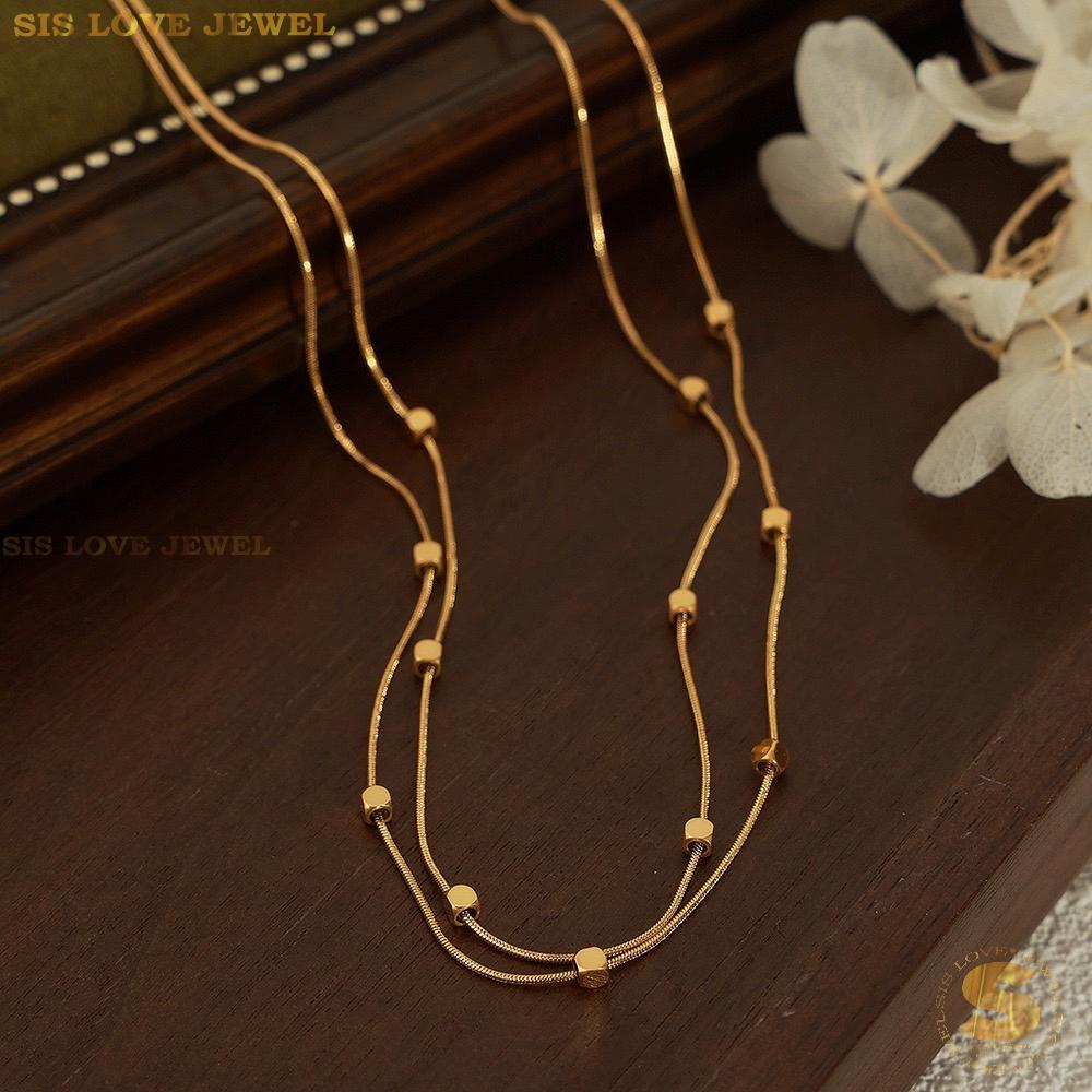 Mini Cube Double Layer Necklace N110