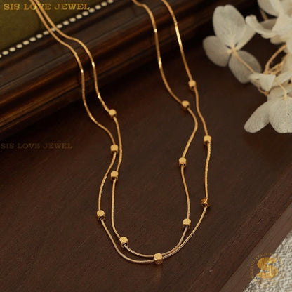 Mini Cube Double Layer Necklace N110