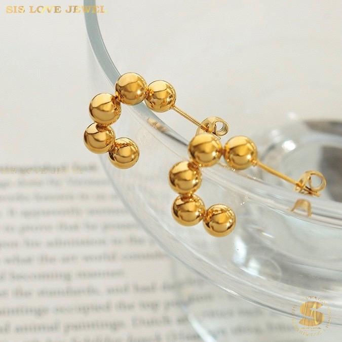 Boba C Shape Stud Earrings S024