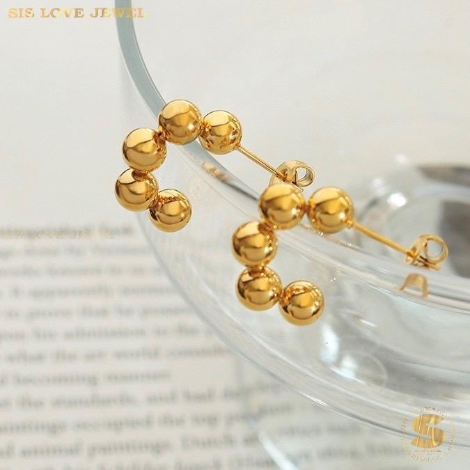 Minimalist C Shapel Halo Studs S024