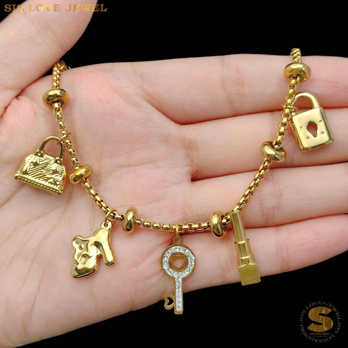 Key Bag Charm Bracelet B165