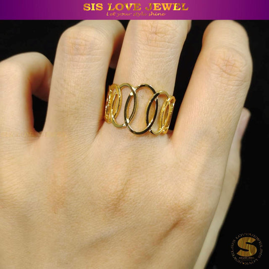 Simple Gold Plated Adjustable Ring R082