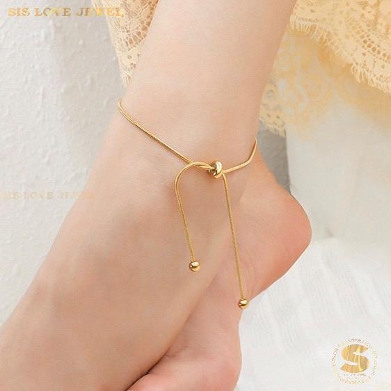 Adjustable Slider Gold Plated Anklet A036