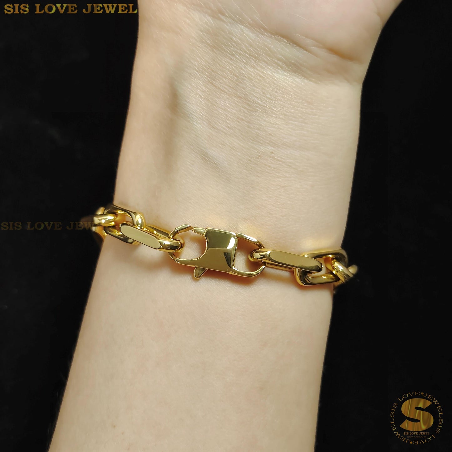 Thick Gold Chain Bracelet B101