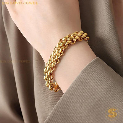 OT Lock Thick Chain Bracelet B132
