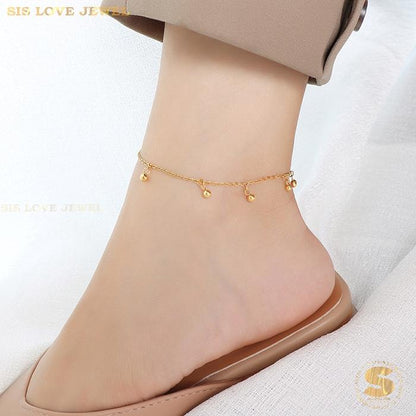 Dangling Balls Gold Plated Anklet A001