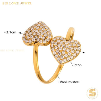 Entwined Hearts Adjustable Ring R137
