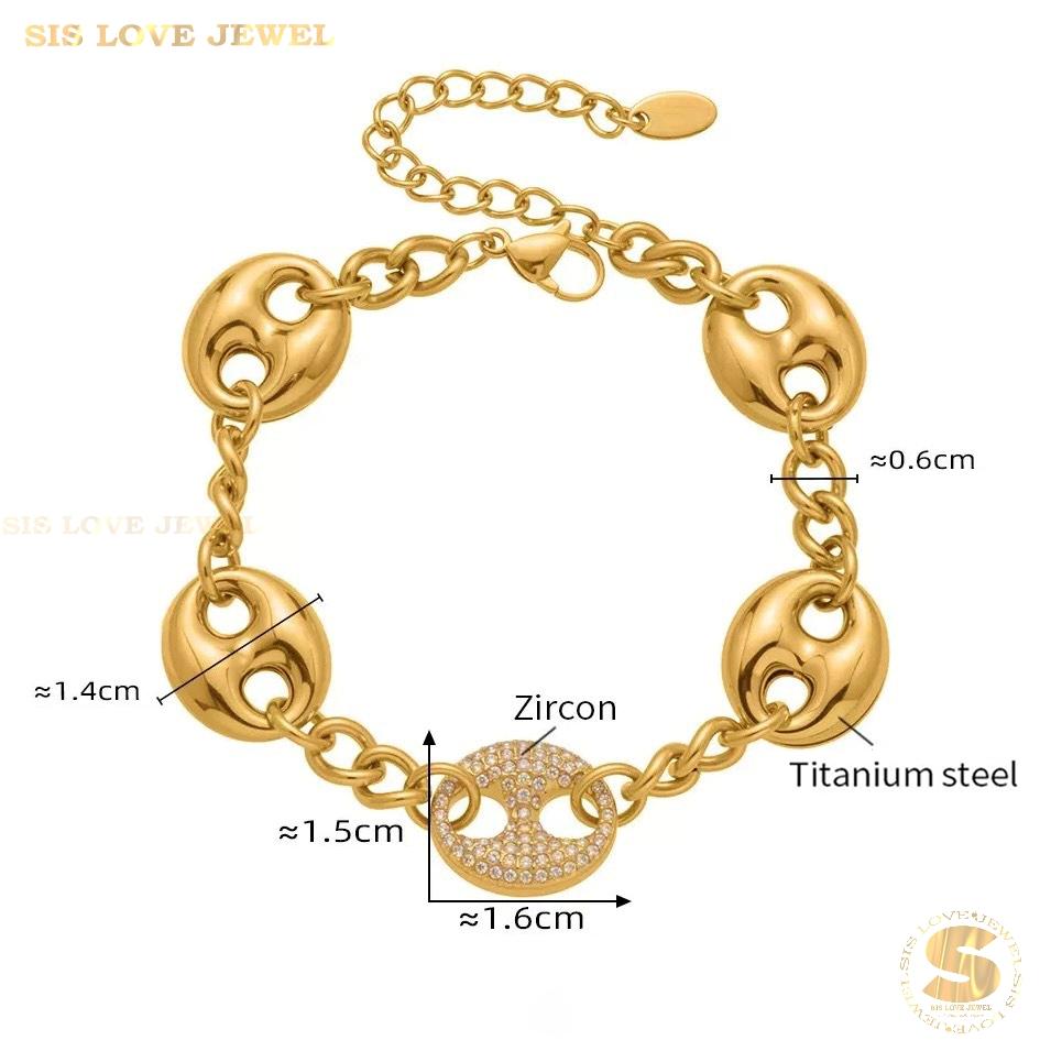 Chic Zircon Coffee Bean Bracelet B248