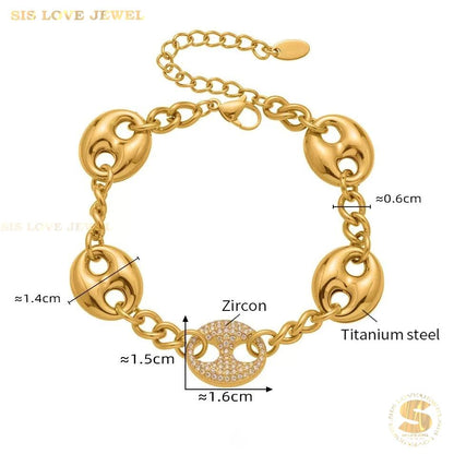 Chic Zircon Coffee Bean Bracelet B248