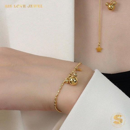 Mikey Tag Chain Bracelet B030 Gold