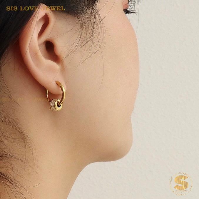 Dazzling Barrel Hoop Earrings S041
