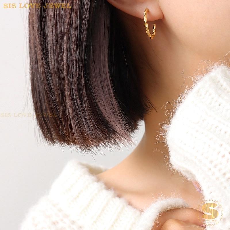 Gold Plated C Shape Studs S028