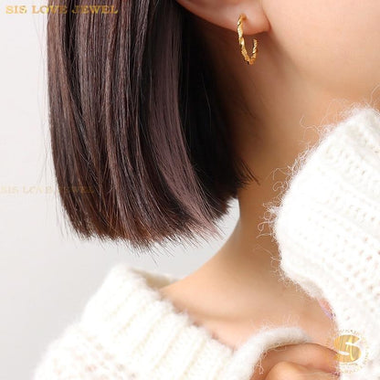 Gold Plated C Shape Studs S028
