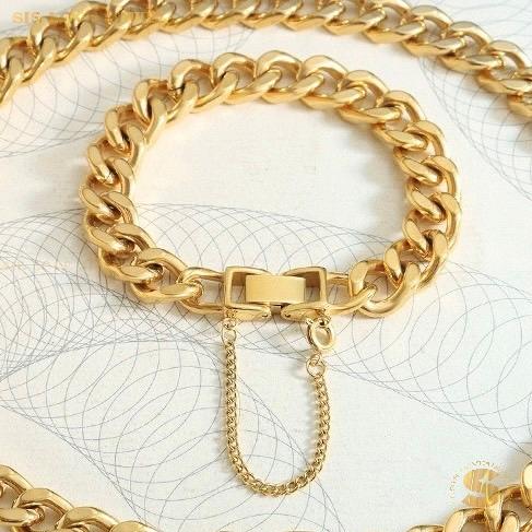 Gold Cuban Link Bracelet B121