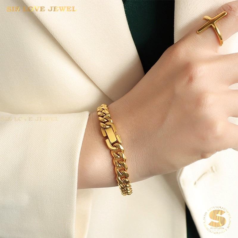 Cuban Link Chain Bracelet B046 Gold