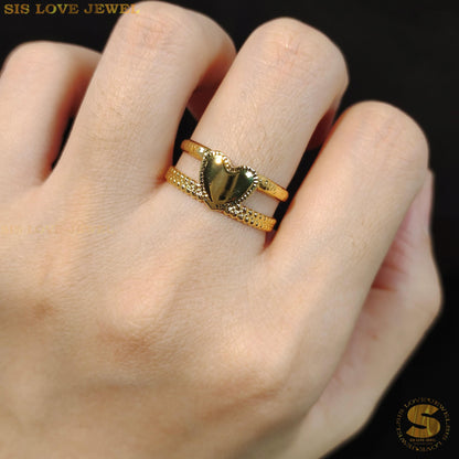 Double Layers Love Adjustable Ring R080