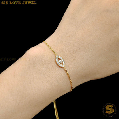 Zirconia Eye Necklace & Bracelet Set